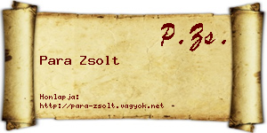 Para Zsolt névjegykártya